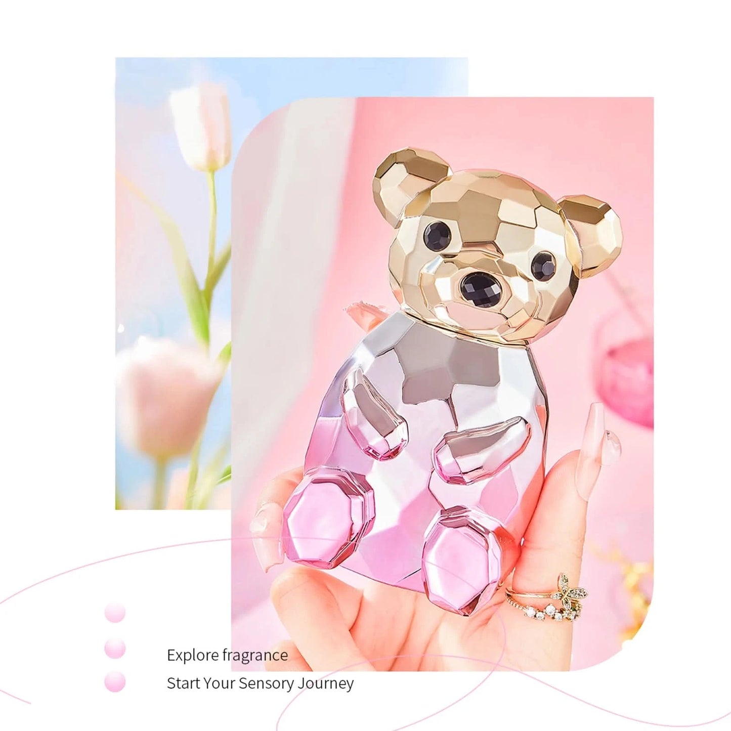 Bear Eau De Parfum Spray fragancia natural con caja de regalo, un perfume personal encantador para mujeres y hombres de 75ML