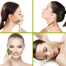 Jade Massagers For Face Body Gua Sha Scraper Beauty Facial Roller Set Natural Gouache Stone Massage Slimming Skin Care Lift box - M & M Global