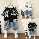 Kids Boys' Summer Set 2023 New Cartoon Boys' Fashionable Children's Clothing Versatile Short Sleeve Two Piece Set Kids Outfits - M & M Global
