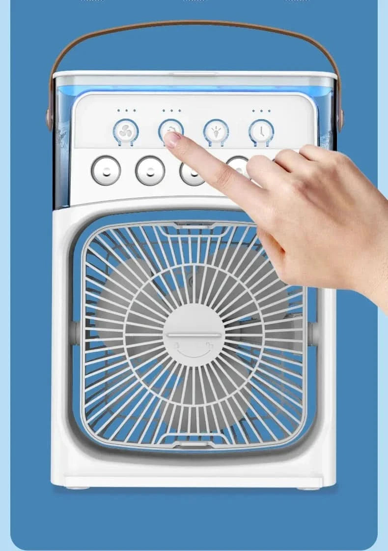 Portable 3 in 1 Mini AC Air Cooler Fan Humidifier with LED Light for Home Office Bedroom Camping Cooling - M & M Global