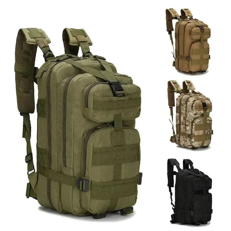Classic tactical backpack for outdoor sports, available in multiple colors, 20-30L capacity, waterproof Oxford fabric.