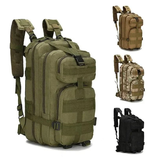 Classic tactical backpack for outdoor sports, available in multiple colors, 20-30L capacity, waterproof Oxford fabric.