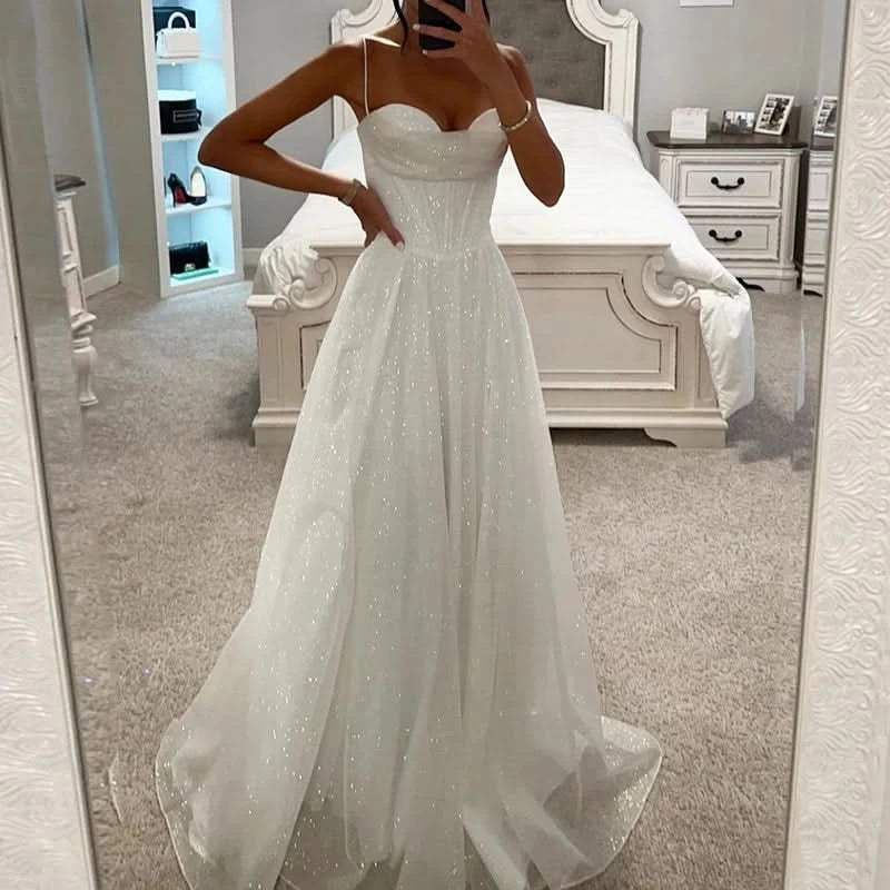 Women Hollow Sleeveless Mesh Evening Dress Bronzing High Waist Pleated Long Dress Birthday Party Dress Elegant Fashion New 2024 - M & M Global