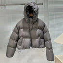 2025 New Fashion White Duck Down Jacket Hooded Women Autumn Winter Warm Over Size Casual Short Thick Outwear Female Coat