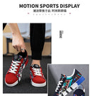 YRZL Men's Sports Running Shoes Canvas Geometric Style Lace-Up Sneakers Couples' Fashionable Graffiti Print Skate Shoes Men - M & M Global