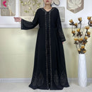 New Muslim Abayas For Women Long Sleeved Dress Dubai Lady Elegant Long Dress Islam Clothing African Abaya Loose Robe With Turban - M & M Global
