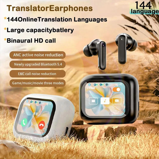 GreatWall AI Translation Earphones, capable of translating 144 languages online, Bluetooth 5.3 high-definition sound quality