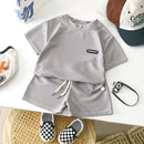 New Summer Children's Casual Set for Boys Girls Loose Short Sleeved Waffle Breathable and Comfortable Set - M & M Global
