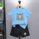 Tiger head Print Brand Kids T-shirt Boys Girls red Toddlers age 3-12 Fashion Clothing Short Sleeve+Shorts Outdoor Sports Set - M & M Global