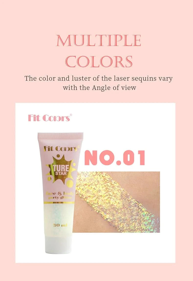 Facial&body Chameleon High Gloss Glitter Powder Long Lasting Waterproof Stage Party Glitter Eyeshadow Hair Face Body Glitter Gel - M & M Global