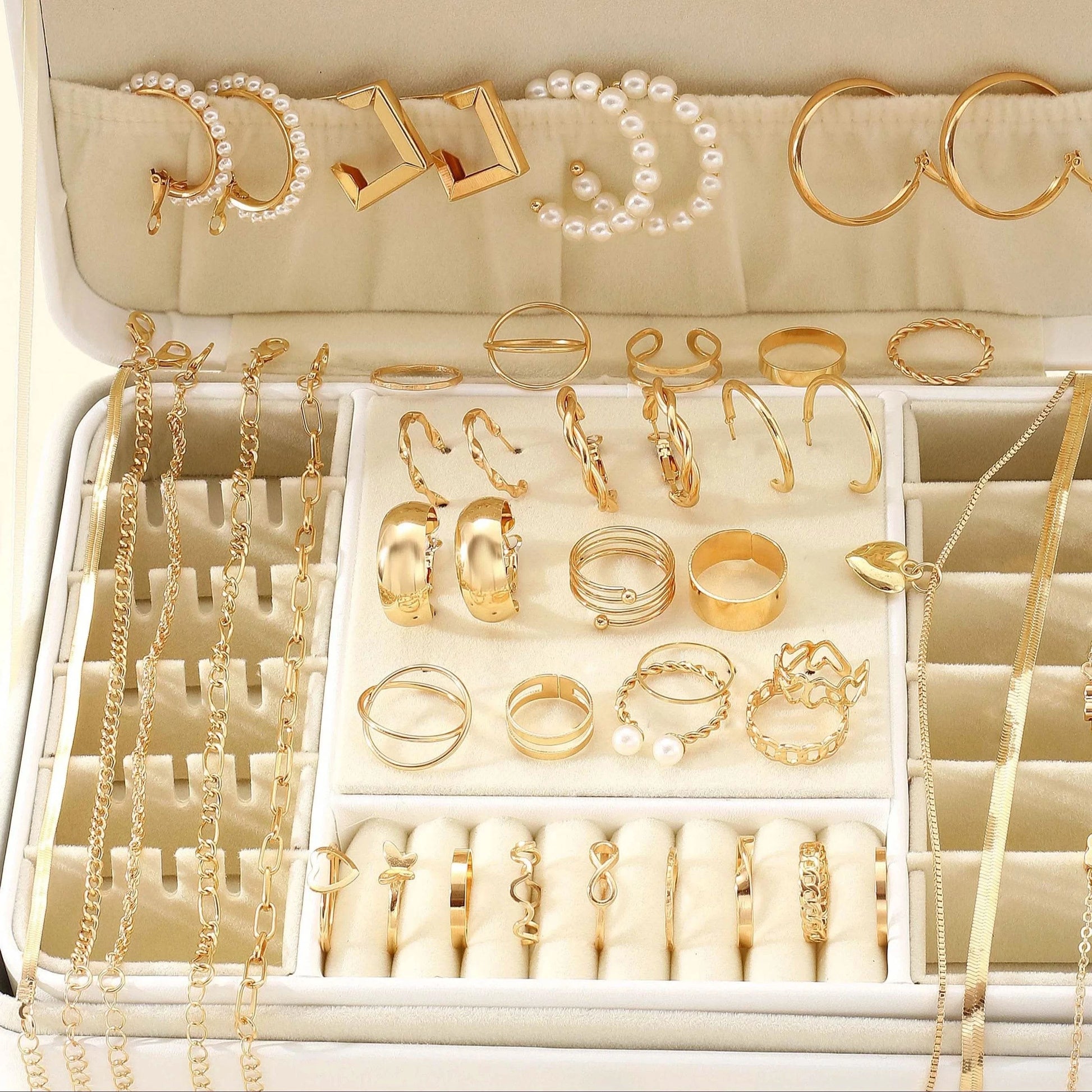 54-Piece Elegant Assortment With Earrings, Necklaces, Rings, Bracelets, Versatile 4-in-1 Collection For Daily Jewelry Set - M & M Global