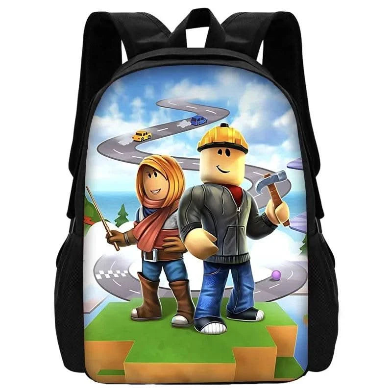 Child School Game R-RobloxS Backpack with Lunch Bags ,Pencil Bags ,School Bags for Boys Girls Best Gift - M & M Global
