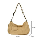 Casual Canvas Messenger Bag Versatile Flip Large Capacity Shoulder Book Bag For Student Adjustable Crossbody Bag For Men Women - M & M Global