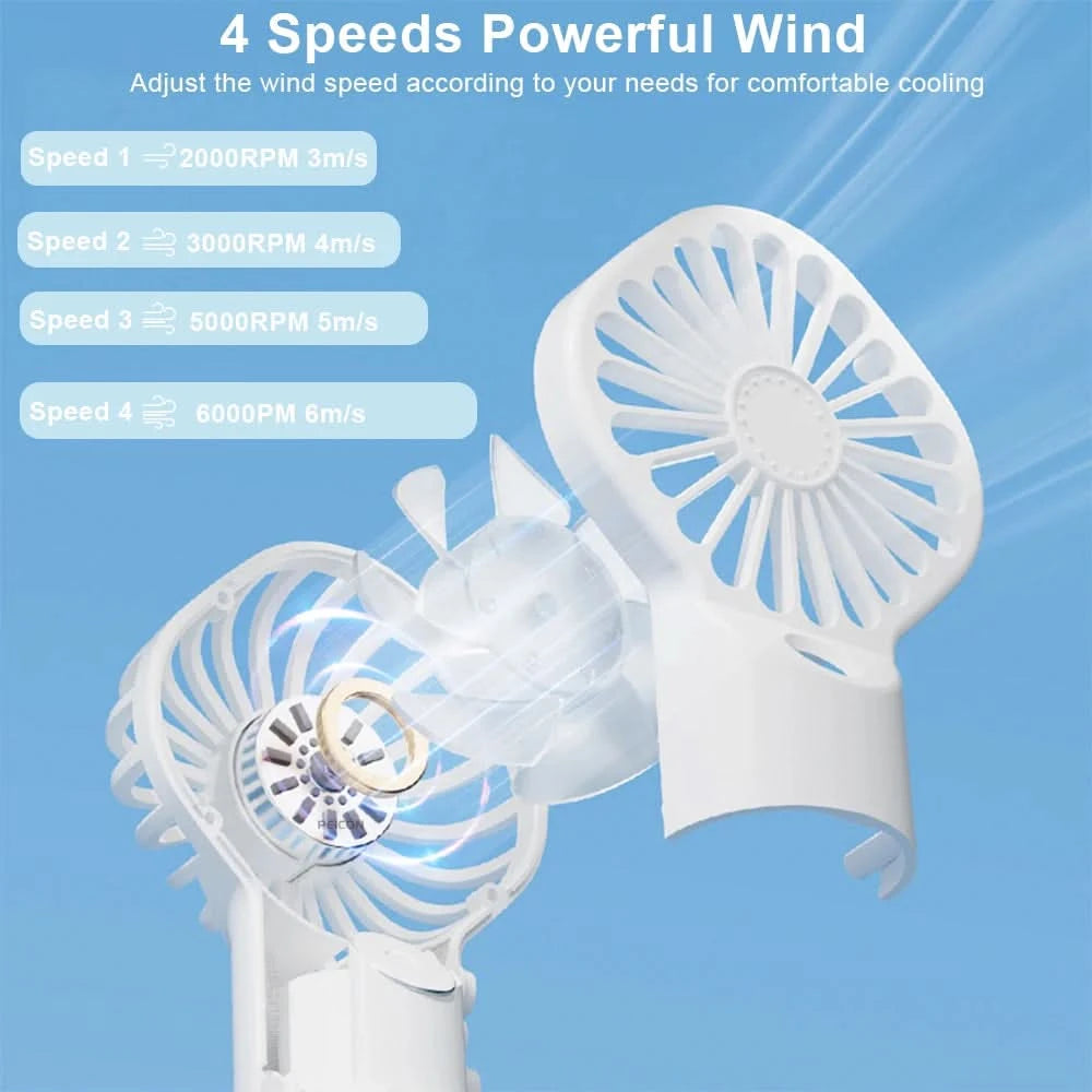 Portable Humidifier Fan Mini Handheld Mist Fan Portable USB Rechargeable Handheld Fan with Humidifier Mini Water Spray Hand Fan - M & M Global