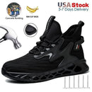 Breathable Steel Toe Boots with Met Guard Puncture Guard Lightweight Sneakers Anti-smash Industrial Safety Shoes Wear-resisting
