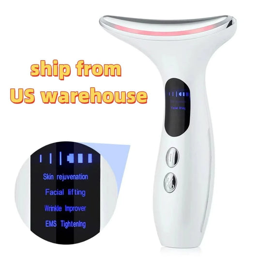 Neck Beauty Device EMS Microcurrent Chin Facial Lifting LED Firming Rejuvenation Anti Wrinkle Skin Care Face Massager - M & M Global