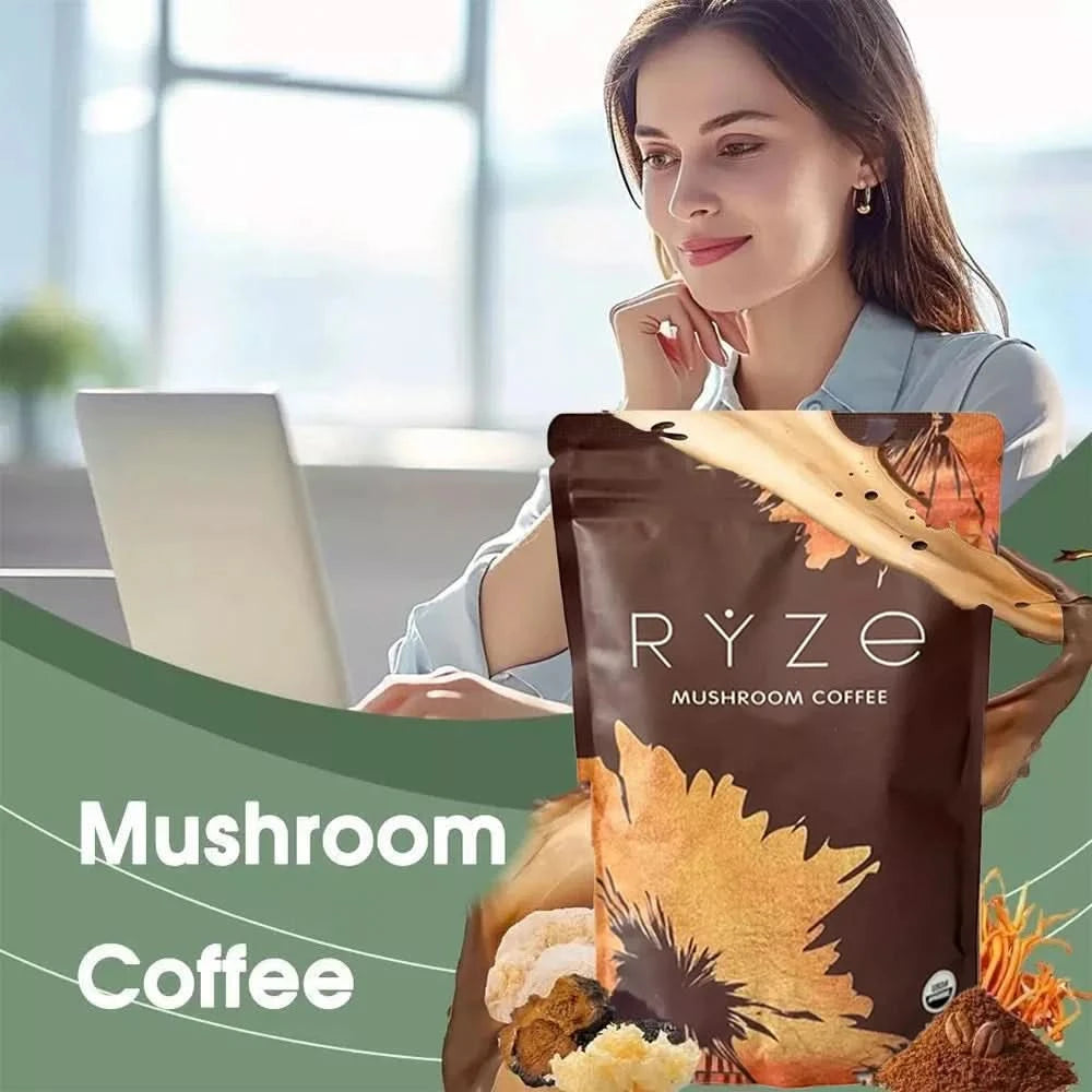 Organic Mushroom Coffee - Shiitake, Cordyceps, Supports Immune, Focus, Concentration, Stress, Digestion & Energy - 1 Pack - M & M Global