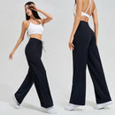 Women's yoga pants high waist wide leg gym casual pants solid color drawstring high elasticity quick drying tight pants