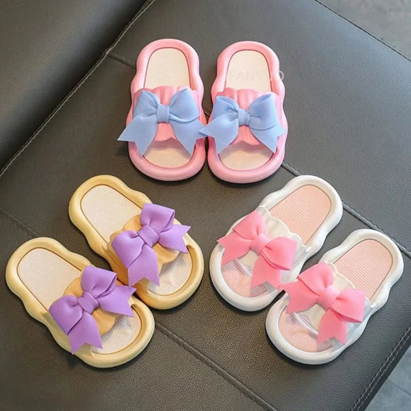 Summer New Kids Home Shoes Anti Slip Soft Sole Girls Bath Slipper Cartoon Cute Flower Bow Princess Slippers Children Beach Shoes - M & M Global