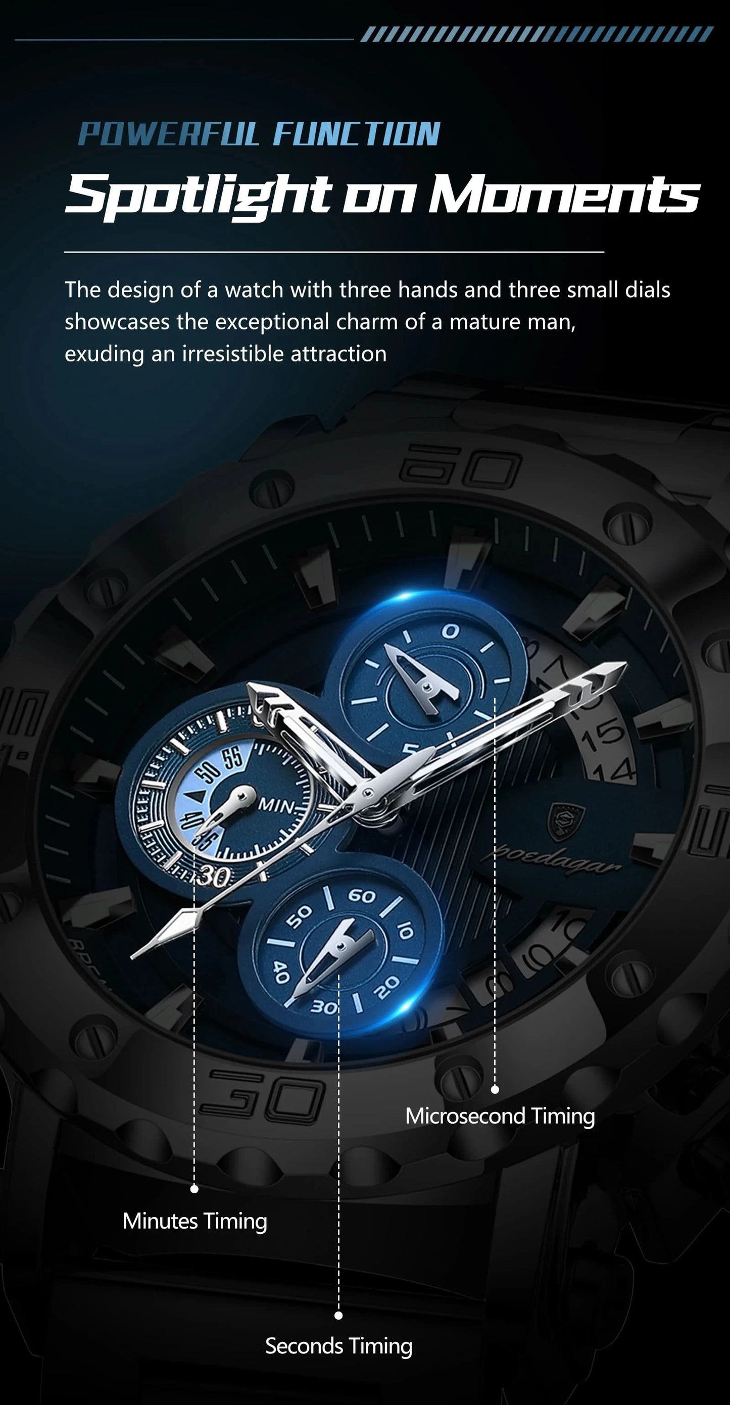 POEDAGAR Luxury Watch For Men Calendar Luminous Waterproof Man Clock Male Chronograph Stainless Steel Men's Quartz Watches Reloj - M & M Global