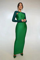 Mozision Hollow Out Sparkle Long Sleeve Maxi Dress For Women Glitter Vestidos Robe New Bodycon Shiny Night Club Party Long Dress - M & M Global