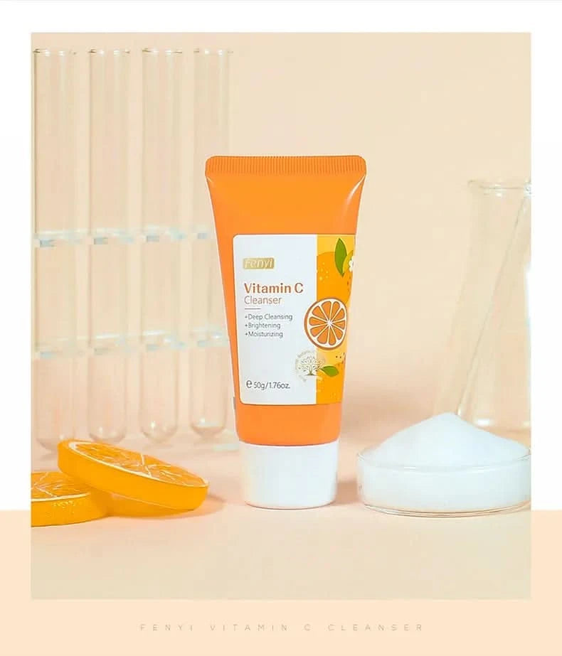 Vitamin C Facial Cleanser Skin Cleansing Moisturizing  Blackhead Remove Skincare Face Wash Foam Face Cleanser 50g - M & M Global