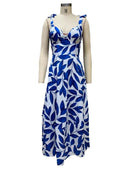BAMBOOBOY Summer Print Long Dress Women Clothing Lace Up Party Dresses Pattern Spaghetti Strap Ladies V-Neck Beach Sundress - M & M Global