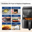 5.8Qt Digital Air Fryer, Toaster Oven & Oilless Cooker, 1700W with 8 Preset Functions, LED Touchscreen, Shake Reminder, Non-stic - M & M Global
