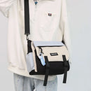 Unisex Student Messenger Bag Large Capacity Flap Crossbody Bag Stylish Nylon Satchel for College Travel and Business - M & M Global
