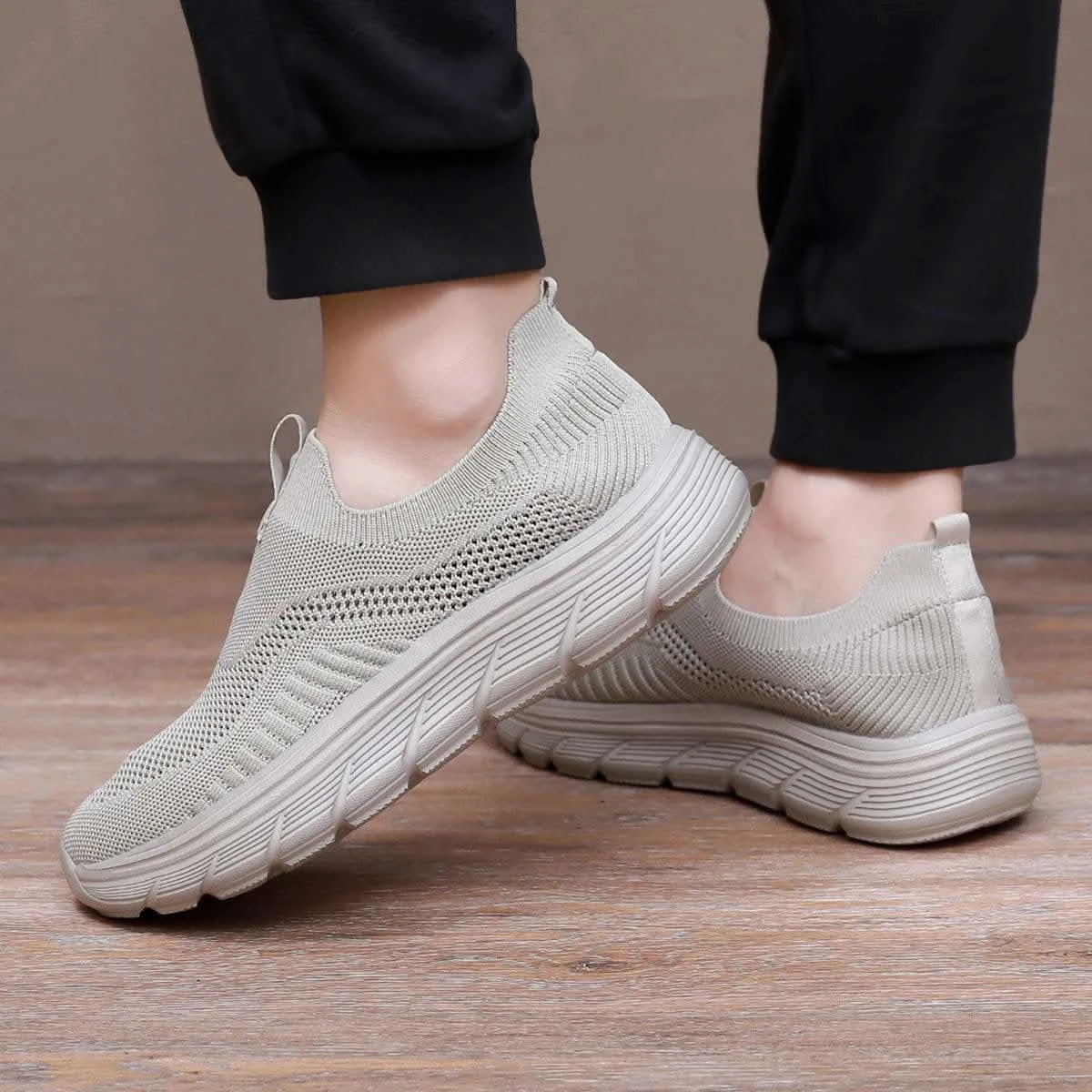 Breathable Men Casual Shoes Lightweight Outdoor Male Walking Shoes Anti-slip Men's Sneakers Slip on Flats Vulcanized Shoes - M & M Global