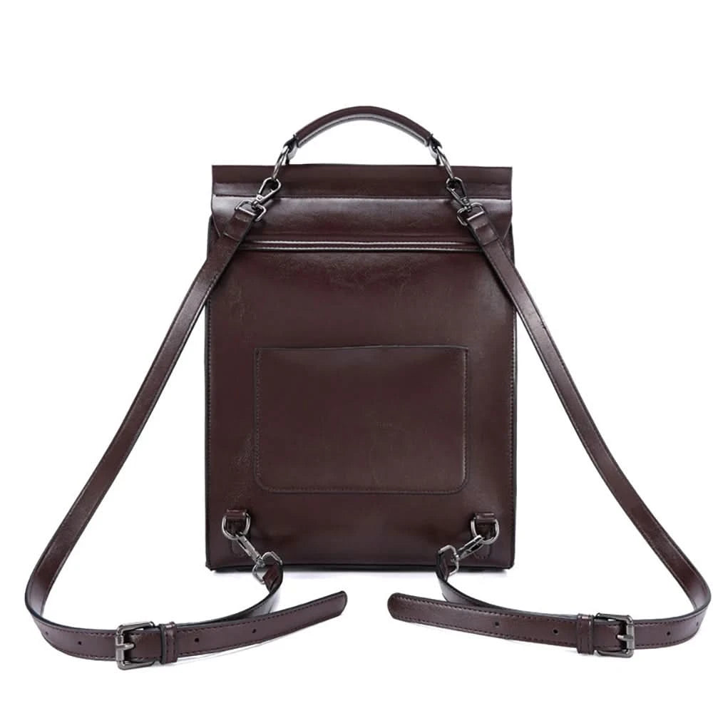 Genuine Leather Women Backpack Cross Body Bag Book School Bags Real Cowhide Lady Female Laptop Daypack Messenger Shoulder Bags - M & M Global