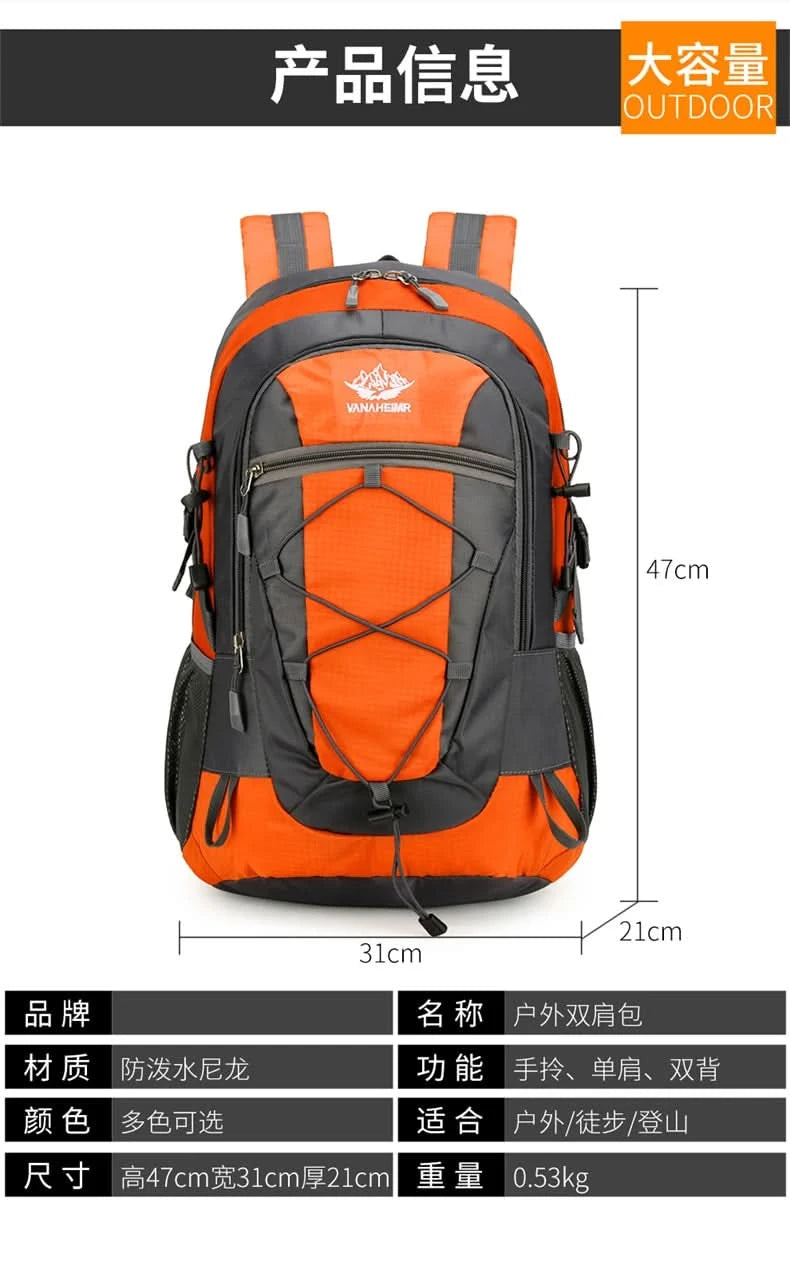 Waterproof hiking backpack, lightweight outdoor hiking bag, high-quality large capacity travel bag for hiking - M & M Global
