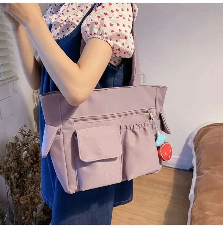 Bag Women Messenger Bag Preppy Student Book Bag Nylon Shoulder Bag Commuter Handbag Women - M & M Global
