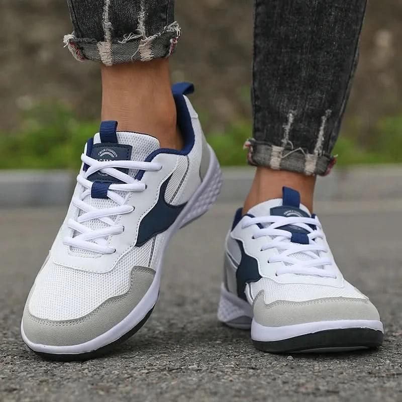Men's Pu Leather Shoes 2025 New Lightweight Non-slip Sneakers Breathable Male Outdoor Running Shoes Lace Up Soft Sport Shoes - M & M Global