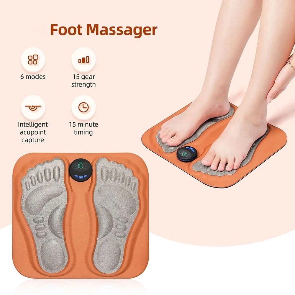 Smart 3D Foot Massage Pad Feet Massager Improve Blood Circulation Foot Massager Relax Muscles Slim Legs Rechargeable Foot Pad - M & M Global