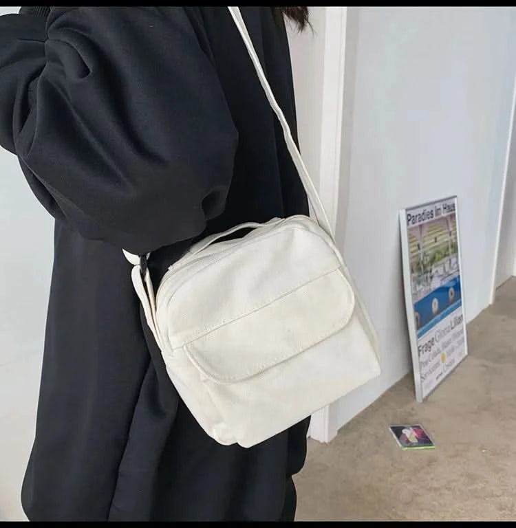 Fashion Small Canvas Crossbody Bags for Women 2025 Mini Shoulder Phone Purse Girl Student Cotton Cloth Mini Female Handbags Flap - M & M Global