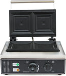 110V 1500W 2-Slice Commercial Electric Sandwich Machine, Stainless Steel Sandwich Maker with Teflon Coating Non-Stick Panini Pre - M & M Global