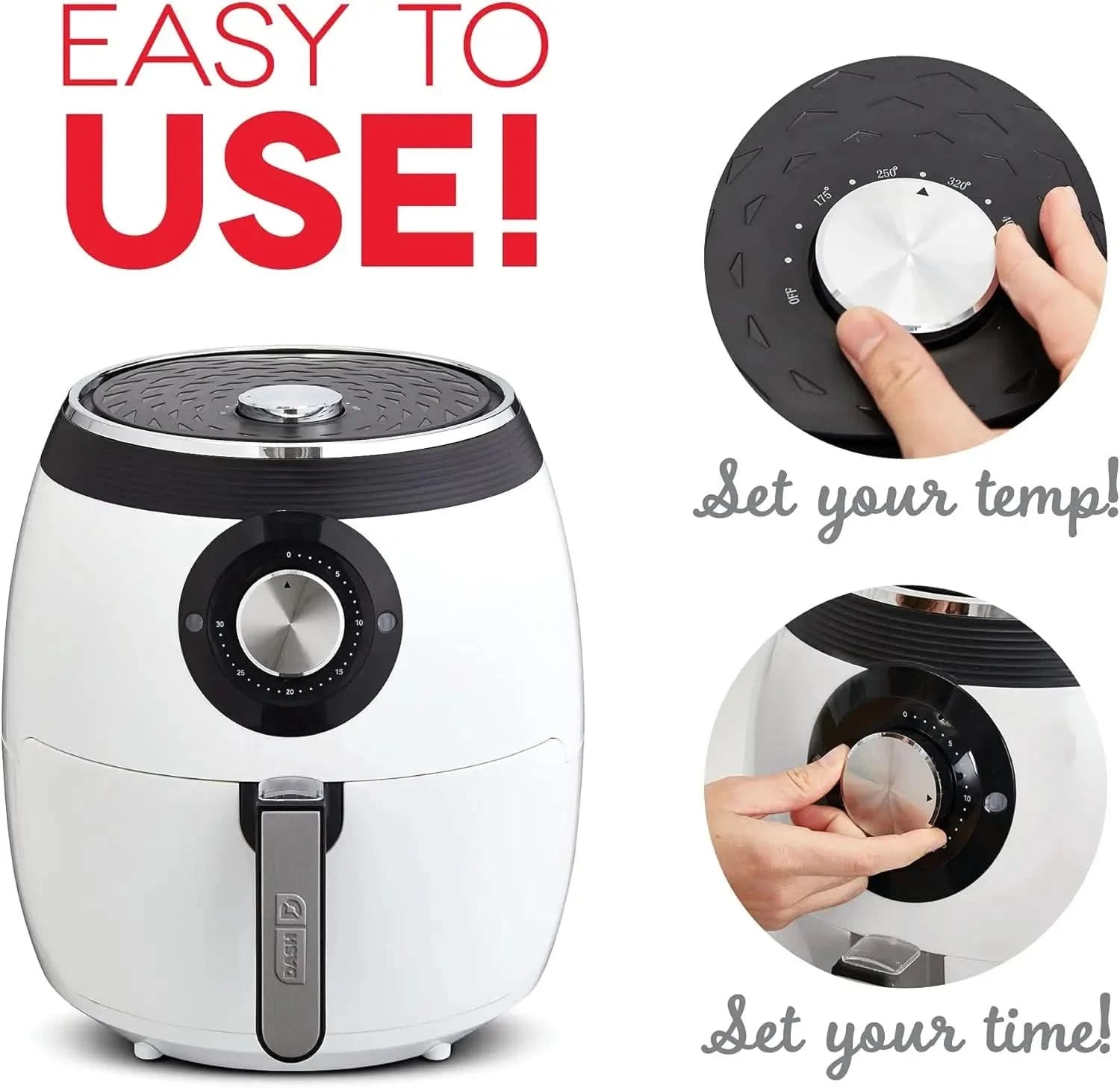 Deluxe Electric Air Fryer + Oven Cooker with Temperature Control, Non-stick Fry Basket, Recipe Guide + Auto Shut Off Feature, 17 - M & M Global