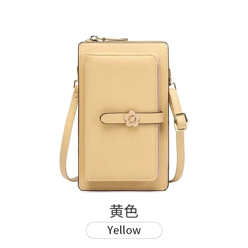 MIYIN Women's Soft Leather Touch Screen Phone Bag Flower Decoration Multi functional Large Capacity Crossbody Bag Coin Wallet - M & M Global