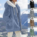 2024 Winter Warm Women Jackets Plush Casual Loose Fleece Plaid Y2K Hooded Zipper Fashion Cashmere Warm Solid Color Ladies Coats