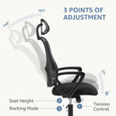 JHK Ergonomic Mesh Fixed Armrest Living Room Rocking Gaming Chair Adjustable Headrests Comfortable Lumbar Support For Home