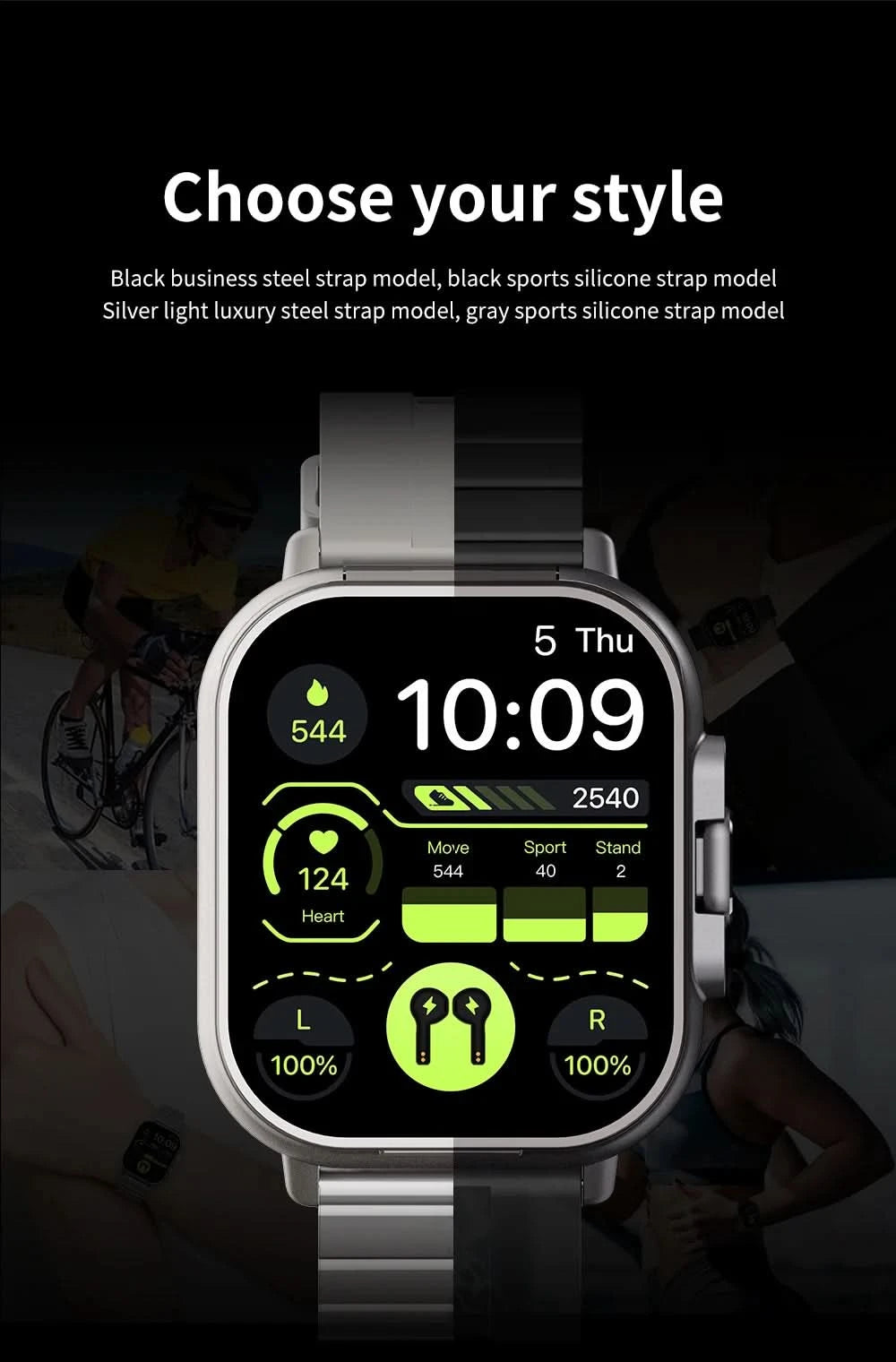 D8 2-In-1 Smartwatch with Headphone 2" Bt Call NFC Sleep Monitor Smart Watch Earbuds Compatible With iPhone Android 2025 - M & M Global