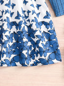 1-Piece Spring and Autumn Fashion Casual Style Knit Dress for Girls Aged 8-12, Featuring a Round Neck, Ribbed Design, Solid Color, and Dual Print Patterns, Suitable as a Gift for Eid, Easter, Carnival, Chinese New Year, and O