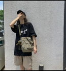 Waterproof Shoulder Bag Women's Multi Pocket Nylon Messenger Bag Preppy Canvas Handbag Women - M & M Global