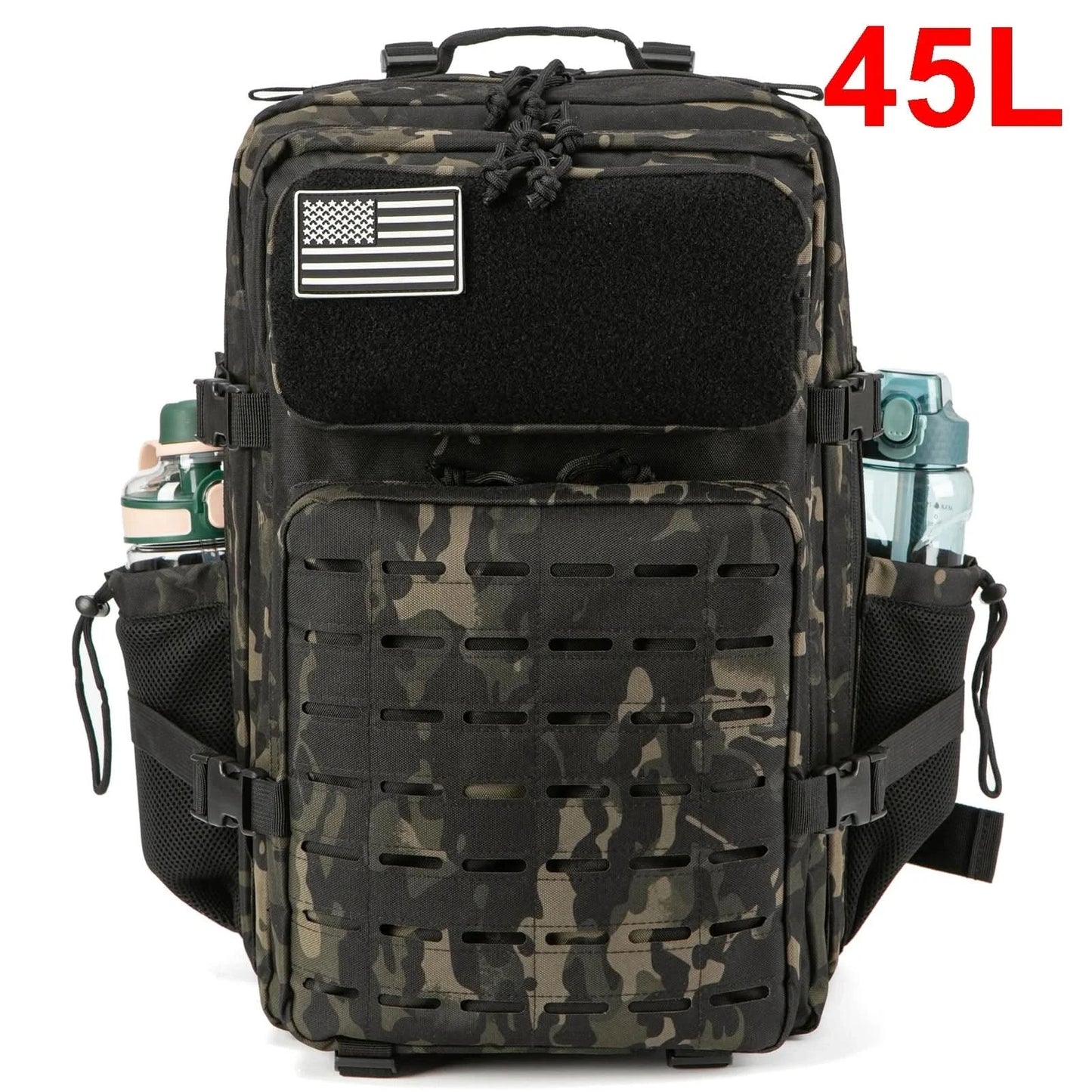 25L/45L Tactical Backpack for Men and Women Outdoor Survival Bug Out Bag Small School Rucksack Hking with Bottle Holder - M & M Global