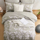 7Pcs Leaf Printing Comforter Set for Queen, warm khaki, soft , comfortable,room decoration,ideal gift, universal for all seasons
