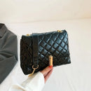 Luxury Laser Design Chevron Quilted Shoulder Bag  Women's High Quality Embroidered Thread PU Leather Crossbody Messenger Bag - M & M Global