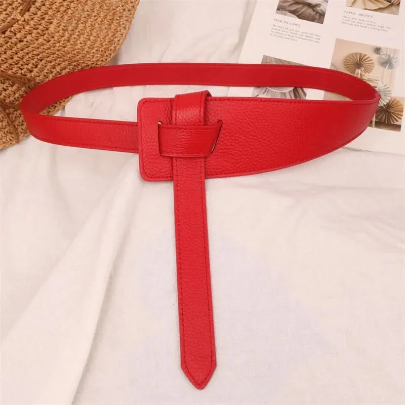 Knotted Belts for Women Belt Lady Waistband Soft Genuine Leather Suede Cowhide Waist Belt Straps Long Dress Coat Accessories - M & M Global