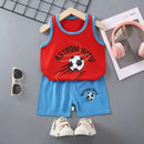 1 Set Summer Cotton Children Sets Kids Clothes Boys Girls Vest Suit Children's Clothing Baby T-Shirts Shorts Tank Top Sleeveless - M & M Global