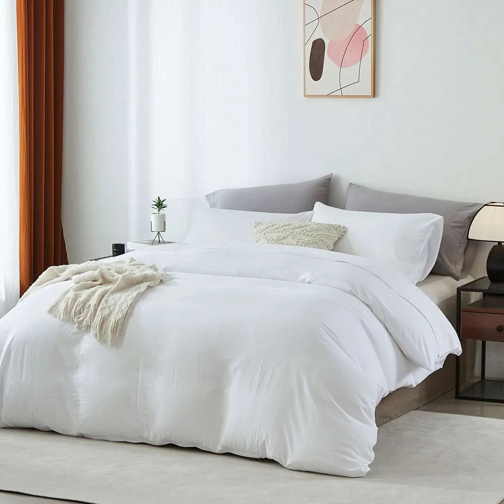 Boho Duvet Cover – All Season Soft Bedding Set, Solid Color Chic Duvet Cover for Twin, Full, Queen, King – Lightweight Bohemian Style Bedroom Decor